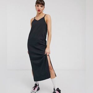 Nike black premium jersey slip dress. Sideseam slips. 100% cotton. NWT. Small.